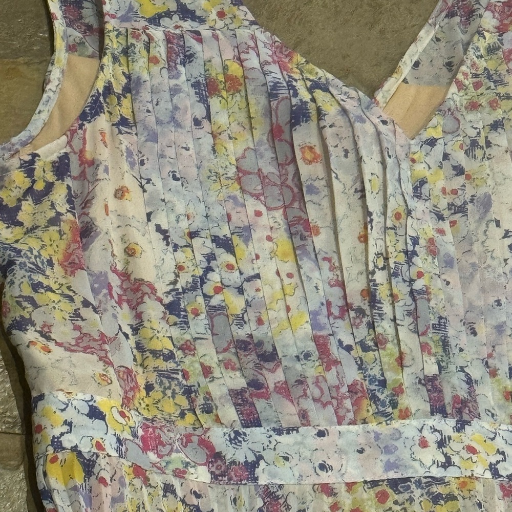 Plenty By Tracy Reese ‘Evanthe’ Floral accordian Pleated‎ Midi Dress Size 4 - Picture 4 of 7